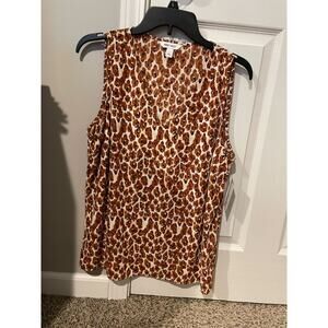 Nine West Printed Sleeveless Blouse Size Large